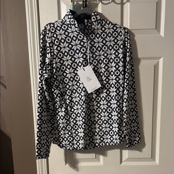 Rhoback Tops - Navy and White Rhoback Quarter zip NEW WITH TAGS